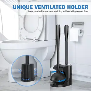 Toilet Brush & Plunger Set – 2-in-1 bathroom cleaning tool. Perfect for home, hotel, or salon use Toilet Plunger And Brush Set