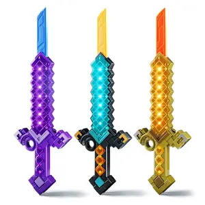 Double Edged Retractable Diamond Sword For Boys Girls Fingertip Rotatable 6 Colors Switching Lightsaber Party Cosplay Gift For Stress Relief Home Decoration