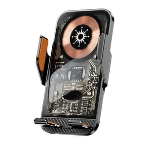 Wireless Charging Car Phone Holder, 15W Fast Charging Auto Clip-on Car Phone Stand Mount, Summer Gift,  Durable Universal Car Cellphone Holder for iPhone & Samsung Smartphone, Phone Accessories, Summer Travel Supplies for Car foldable phoneholder