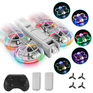 Mini Drone for Kids,RC Drone with Colorful lights,Headless Mode,Quadcopter with 20 lighting types,3D Flips,Propeller Protect,2 Batteries,Easy to fly Kids Gifts Toys for Boys and Girls