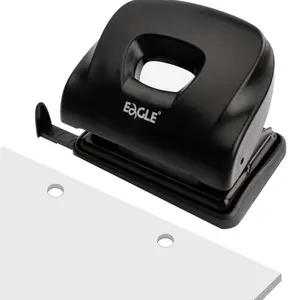 Double Hole Punch, 1 Count Portable Manual Paper Hole Puncher with Paper Scrap Collection Tray, Durable Paper Hole Puncher for Office, Home, School