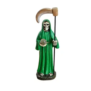 Mini Santa Muerte Statue Green 3.5 inches Mini Santa Muerte Statue Green 3.5 inches