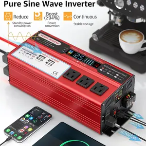 12V DC to 120V AC 5000W Car Power Inverter, Multi-Outlet with 3 AC Outlets & 4 USB Ports, 60Hz Stable Output, Ideal for Car, Truck, Van, RV, Camping, Tailgating, Power Outages, Blackout Backup & Off-Grid Outdoor Adventures
