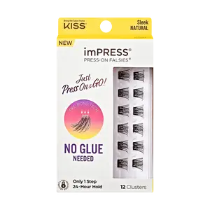 Impress Falsies Self Adhesive Eyelashes, 12 Lash Clusters - Sleek