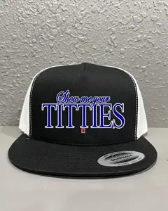 Snapback Trucker Hat With Unique 'Show Me Your Tits' Slogan, Unisex