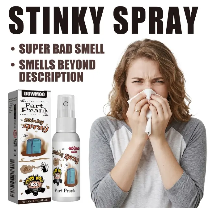 Dowmoo Fart Prank Spray - Discreet Mini Bottle, Long-Lasting Strong Foul Odor Gag Toy, Festive Party Entertainment & Stress Relief Gift