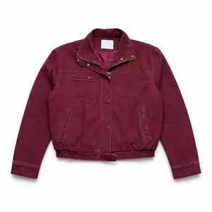 Vintage Washed Workwear Jacket – Burgundy Red