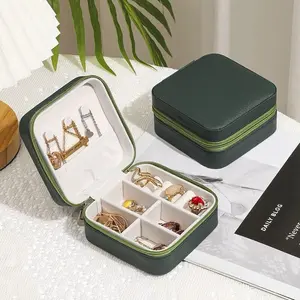 Portable Travel Jewelry Box Organizer  Jewelry  Case Storage Army Green