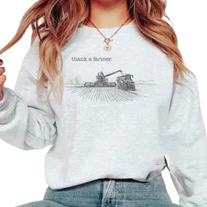 Thank a Farmer Harvest, Western Country Farming Sublimation T-shirt or Crewneck, Farm Girl Country Tee Western Crewneck C1BL3 4