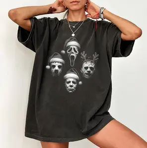 Horror Movie Christmas tshirt, Scary Slasher Characters tshirt, Creepy Holiday Shirt, Retro Halloween Xmas Horror tshirt, Killer Christmas tshirt