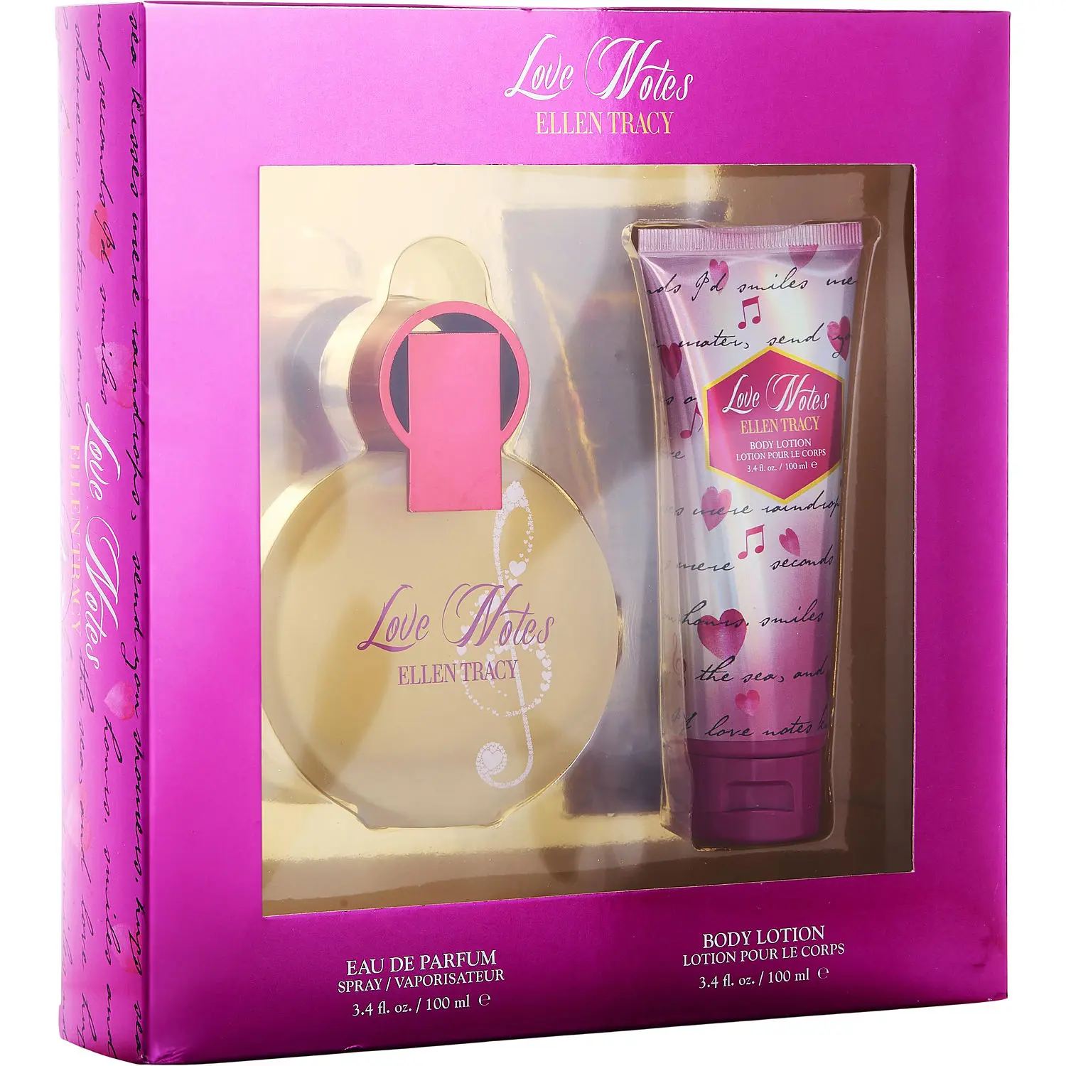 Ellen Tracy Love Notes Set-Eau De Parfum Spray 3.4 Oz & Body Lotion 3.4 Oz For Women