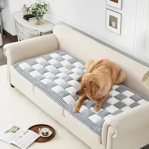 Couch Cover for Sofa, Sectional Couch Cover for Dogs, Sofa Cover Washable, Cushion Cover Blanket Pad Bed Mat for Pets, Fleece Furniture Protector, Grey, 27.6x59in