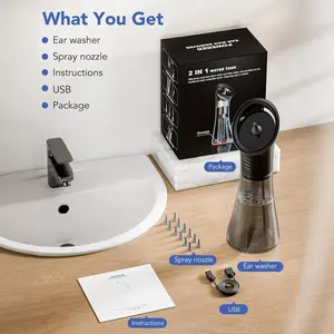 Rechargeable Electric Ear Wax Removal, Cleaner Kit,Water Spray,High-Efficiency Flushing System, LED Display, 3 Pressure Settings, Ipx7 Waterproof,Ear Cleaner, Ear Irrigation System, Good Ideal Gift