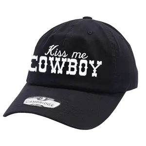 KISS ME COWBOY Mossy Oak Camo Hat 100% Cotton Unstructured Soft Front Low-Fitting 6 Panel Cap with Hook & Loop Closure OSFM Adult Size