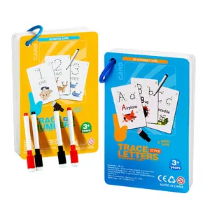 DOUBLE-SIDED MATH & ABC CARDS SET  Reusable Dry-Erase Alphabet Learning + Add/Subtract Practice Kit | 26 Letters & 10 Equations | Kids Educational Flashcards with Storage Ring & Markers | Preschool Kindergarten Homeschool Activities