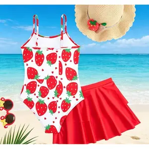 New European and American style sexy printed medium-to-large girls' one-piece bikini swimsuit