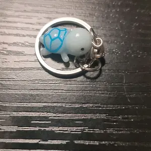 small blue turtle keychain