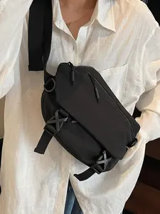 Women's Fashionable Solid Color Fanny Pack, Casual Versatile Zipper Chest Bag for Daily Used, Trendy All-match Sling Bag for Women & Girls, Zipper Bum Bag, Bumbag, Casual Waist Bag
