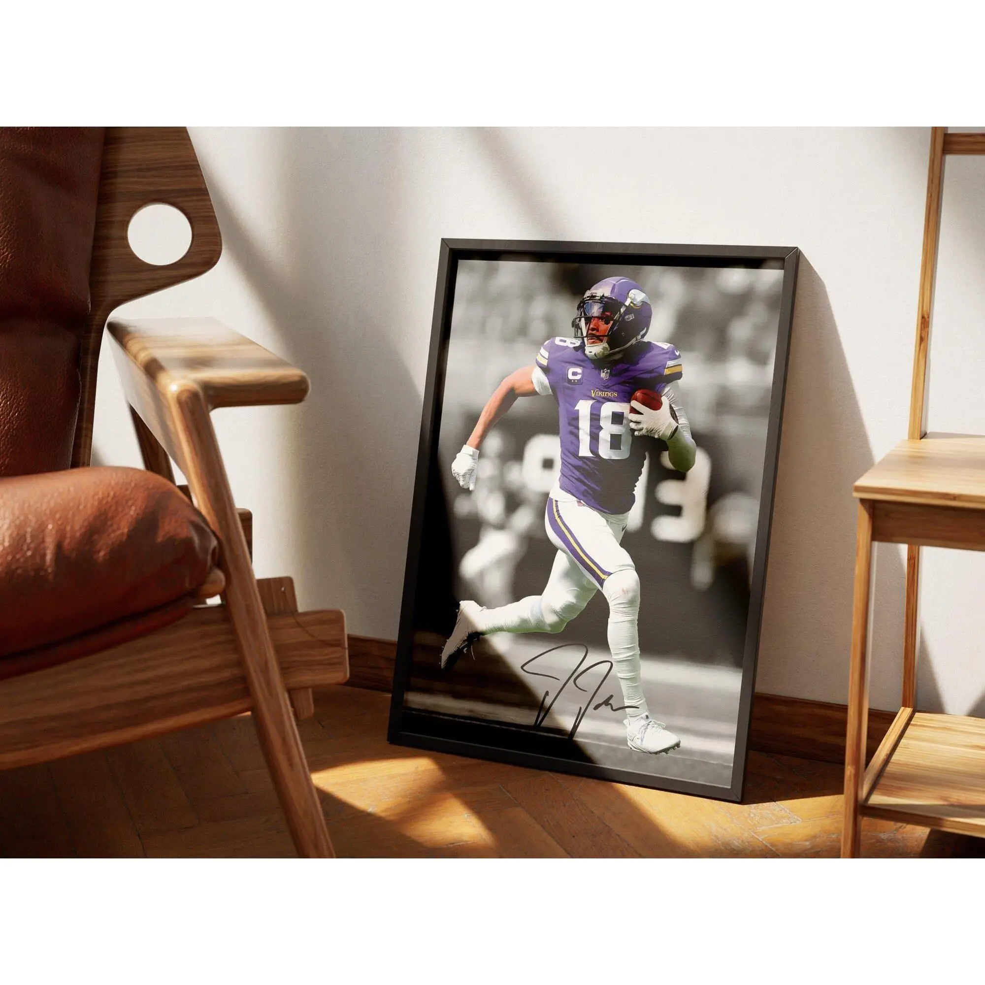 Justin Jefferson Poster, Signed Football Poster, Gift For Fans( Unframed - Print Only )