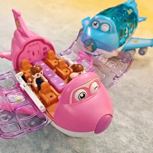 360 Degree Rotating Airplane Toy, Bump and Go Action, Toy Plane with LED Flashing Lights, Music Flying Plane Toy, Christmas Gifts