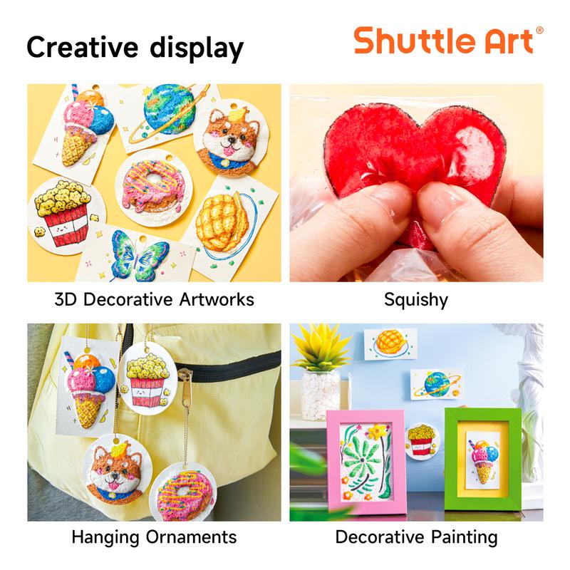 Bundle Clearance 44 Pcs Magic Foam Texture Painting Kit, Including 28 Pcs Foam Texture Paper, 12 Colors Brush Tip Automatic Ink Control Acrylic Paint Markers, Magical 3D Effect Painting Kit for DIY Arts,toys, toy,Crafts,gift, Handcraft, Handicraft