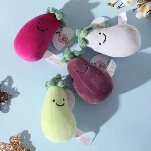 Funny Eggplant Plush Doll Cute Vegetable Shape Bag Pendant Stress Relief Toy