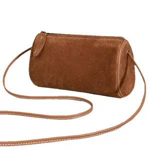 Simple shoulder bag, matte pen holder, outdoor casual messenger bag, retro cylinder.