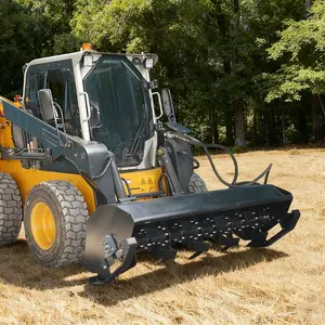 LANDY Skid Steer 72" Bi-Directional Rotary Tiller Farm Attachment, Hydraulic Soil Cultivator with Includes Coupler, Hardened Steel for Soil Preparation