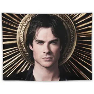 Damon Salvatore Celebrity and Decorations Ian Stuff Wall Hanging Flag Tapestry, for Party Bedroom Living Room Home and Outdoor Garden Patio & University Dorm Decor Gift