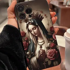 Virgin Mary Pattern Phone Case, Anti-drop Cellphone Protective Case, Total Protective Shockproof Mobile Phone Cover for iPhone, Casing, Accessories, Shockproof Smartphone Cover