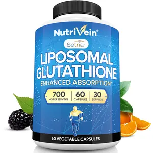 Nutrivein Liposomal Glutathione Setria  60 Capsules 700mg Supplements - Master Antioxidant for Optimal Cell Protection, Liver Cleanse And Brain