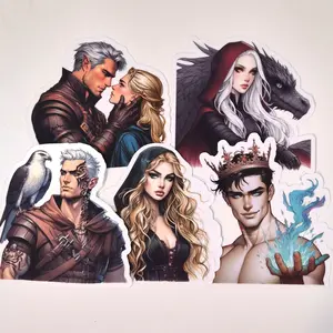 Throne of Lovers Book Stickers - Waterproof Glitter or Glossy Stickers 2.75" Size Customizable for Kindle Book or Tablet Sketch Drawing Sticker