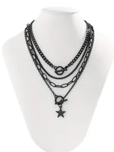 Vintage Gothic Love Star Alloy Pendant Necklace Set, 4-Piece Jewelry Set for Women, Gothic Witch Jewelry, Perfect for Parties and Club Decorations, Necklace Layering Clasp, Layering Necklaces