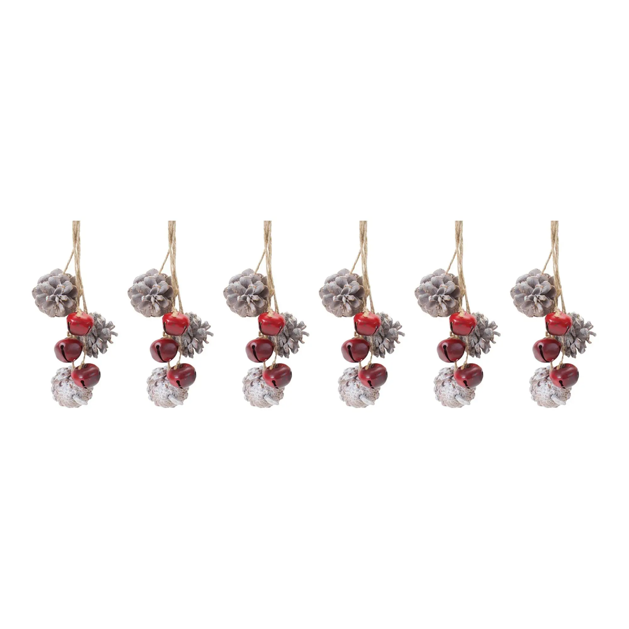 Melrose Bell and Pinecone Drop Ornament (Set of  6)