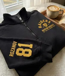 Embroidered Ilya Rozanov #81-Boston Raiders Quarter-Zip Sweatshirt,Heated Rivalry Inspired Shirt, LGBT Hockey Romance Shirt, Hockey Fan Gift
