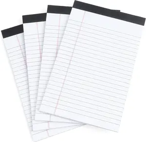 Legal Pads Note Pads 5 x 8 Inch Lined Writing Pads, 50 Sheets Per Writing Pad, 4 Pack (White)