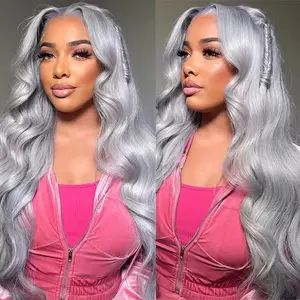 【26 Inch Only $109】YESWIGS Hair 13x6 Silver Grey Colored Body Wave Lace Front Wigs 100% Human Hair Preplucked 13x4 Lace Frontal Human Hair Wig Brazilian 36 Inch For Black Women