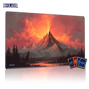Fiery Mountain Summit & Serene Forest MTG Playmat - 12x24in Non-Slip TCG Game Mat, Ideal for Family Gathering & Gift, Compatible with Magic The Gathering & Trading Card Games, Mouse Pad