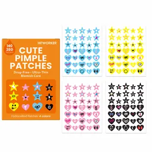 140/280pcs Cartoon Acne Patches, Hydrocolloid Patches, Blemish Relief Care, Multiple Colors Shapes Available, Perfect for Makeup, Dating & Parties, Essential Beauty Tool