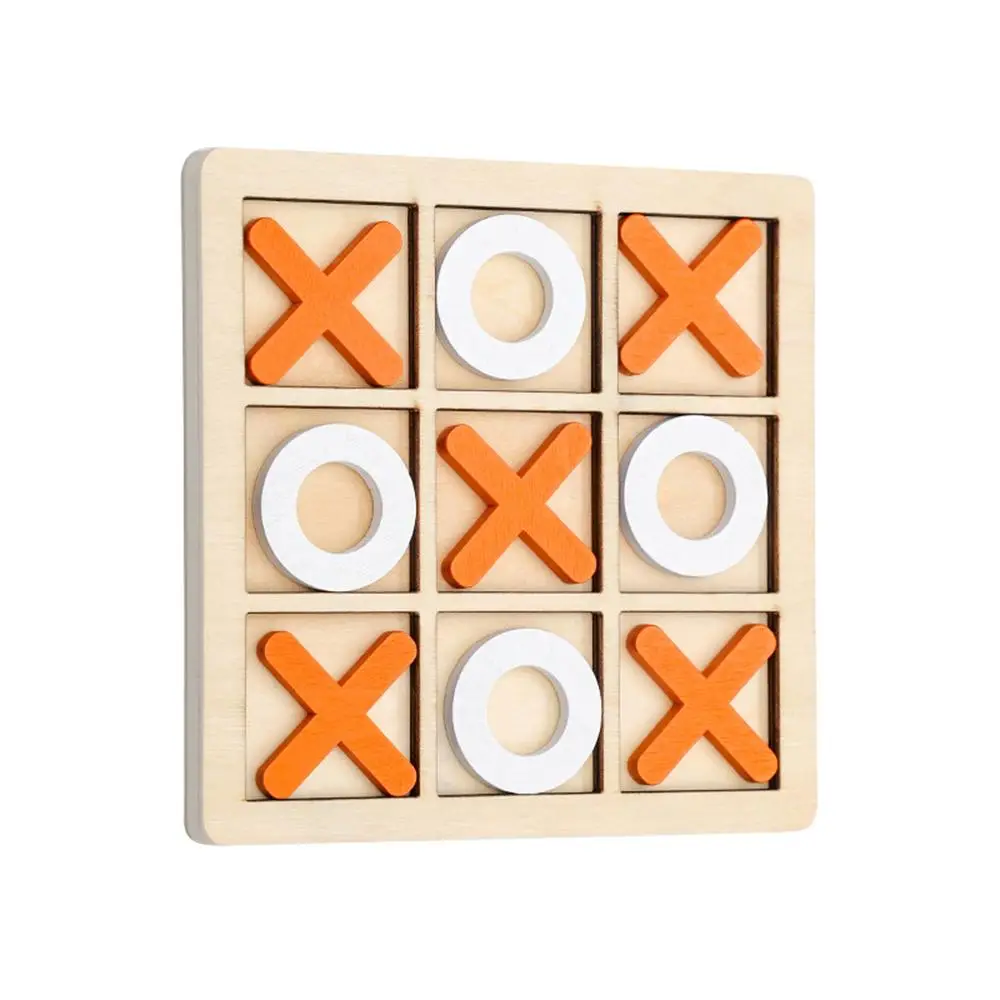 1 Set Wooden Board Tic Tac Toe Game, XO Table Toy, Classical Family Children Puzzle Game, Educational Toy