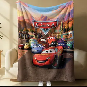 Cartoon Car Pattern Blanket, Daily Holiday Birthday Gift For Kids And Adults, Soft, Warm And Lightweight Plush Blanket, Suitable For Bed, Sofa, Car, Room Decoration