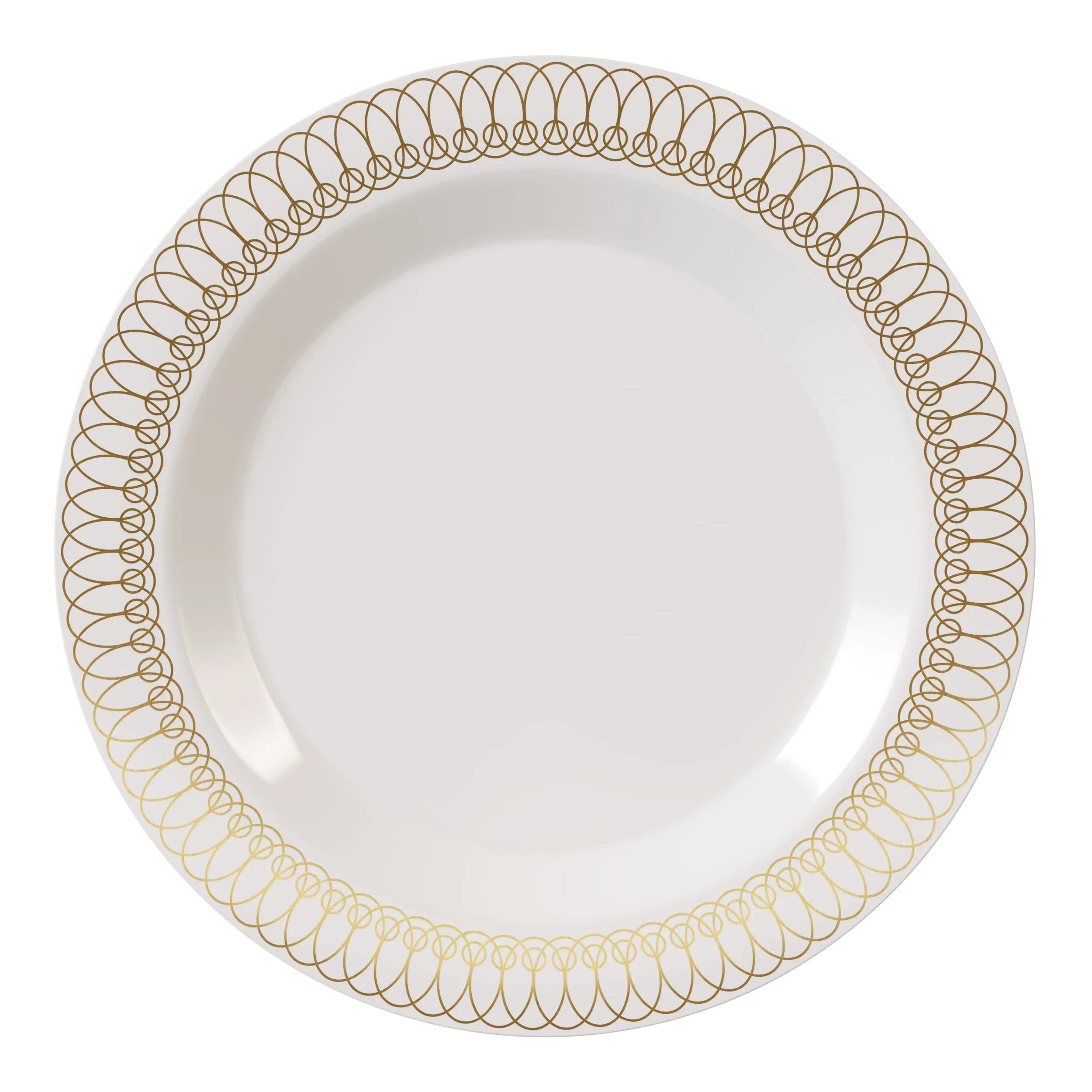 10.25 in. Gold Ovals Design Plates | 10 Count