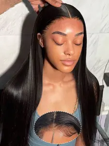 Glueless Ready To Wear Wigs with Elastic Drawstring Straight 13x4 HD Lace Frontal Wigs Full Lace Front Human Hair Wig For Women