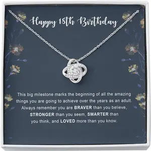 18th Birthday Necklace Personalized Jewelry Gift - Love Knot Necklace 18th for Girls 18th Birthday Necklace 18th for