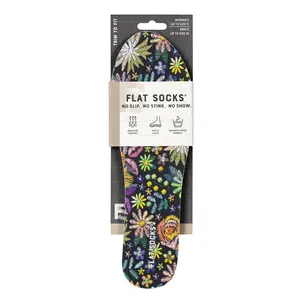 Floral Embroidery FLAT SOCKS Comfort Fit