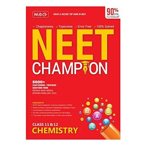 USED-MTG NEET Champion Chemistry Book Latest Revised Edition 2022, 100% Solved Question Bank of last 10 years by MTG Editorial Board (Paperback)