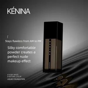 KENINA Skin-Loving Powder Foundation Liquid 01 Ivory White Long-Lasting Wear Concealer Makeup Cosmetic for Flawless Daily Use Coverage