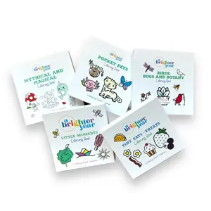 5 piece Mini Coloring Book Bundle - A Brighter Year - Coloring Books for Adults - 50 pages each - 3x3 Inches, stocking stuffer, gift, christmas gift