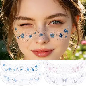 4 Pcs Colorful Butterfly Temporary Tattoo Stickers, Waterproof Eye Makeup, Glitter Tattoos for Parties, Valentine's Day, Dates, Cosmetics Accessories