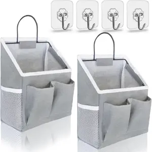 2pcs Small Wall Hanging Baskets for Organizing, Wall Hanging Storage Bag as Over the Door Organizer, Wall File Organizer, Rv Storage and Organization. For Bedroom, Office, Camper